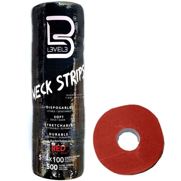 L3VEL3 Neck strips / Rolls - Red 500 strips — CLIPRONS