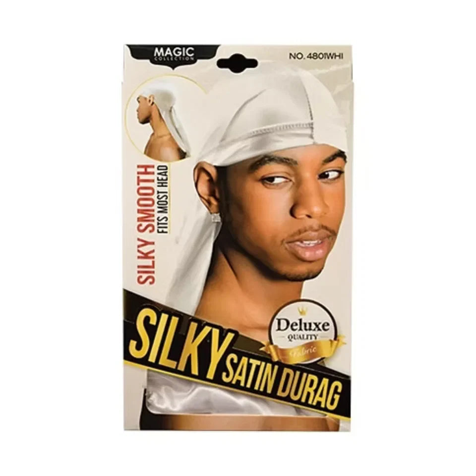 Magic Collection Silky Satin Durag – White — CLIPRONS