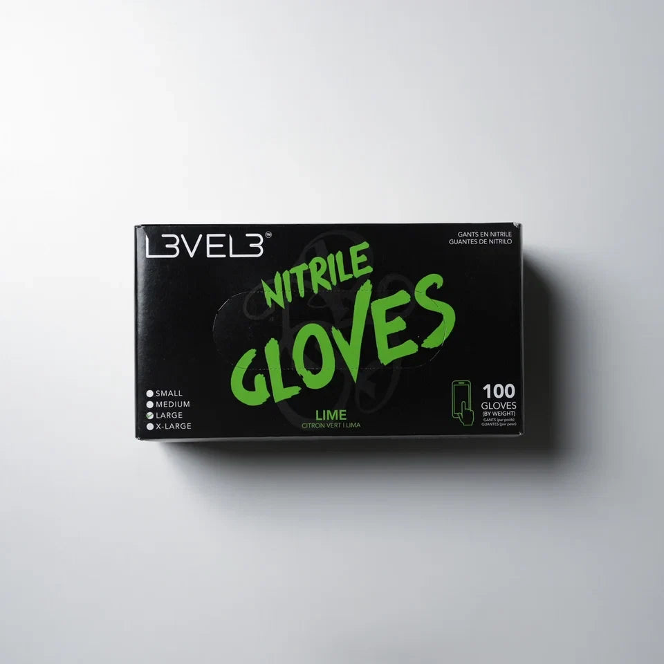 L3VEL3 Nitrile Disposable Gloves - Medium - Box of 100 (Lime) — CLIPRONS