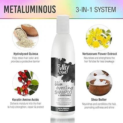 Punky 3-in-1 Color Depositing Shampoo + Conditioner Metaluminous — CLIPRONS