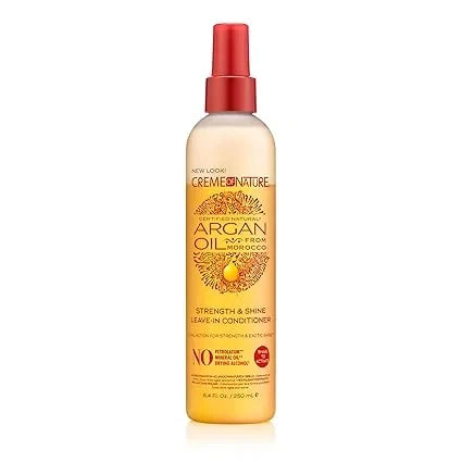 Creme of Nature Strength & Shine Leave-In Conditioner, Dual-Action Moisture & Protection with 100% Organic Argan Oil, Curly Hair Care Gift, 8.45 fl oz — CLIPRONS