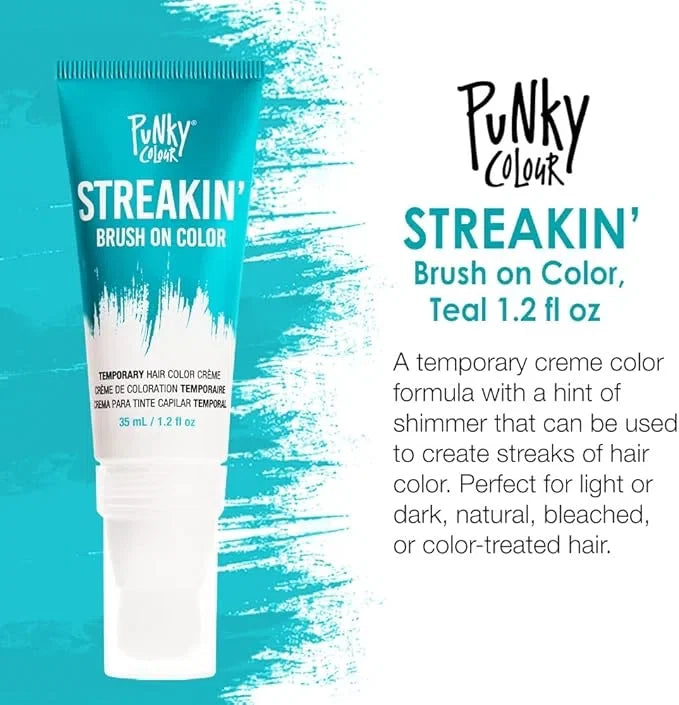 Punky Colour Streaking Temporary Hair Brush Teal — CLIPRONS