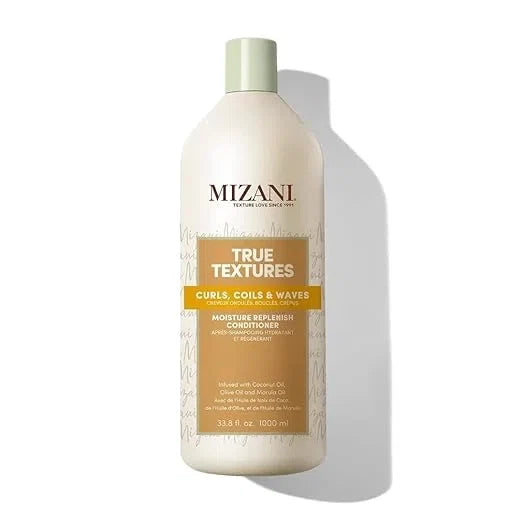 Mizani True Textures Moisture Replenish Conditioner - Deep Conditioner for Curly Hair with Coconut Oil & Olive Oil, Anti Frizz, Silicone-Free, Paraben-Free — CLIPRONS
