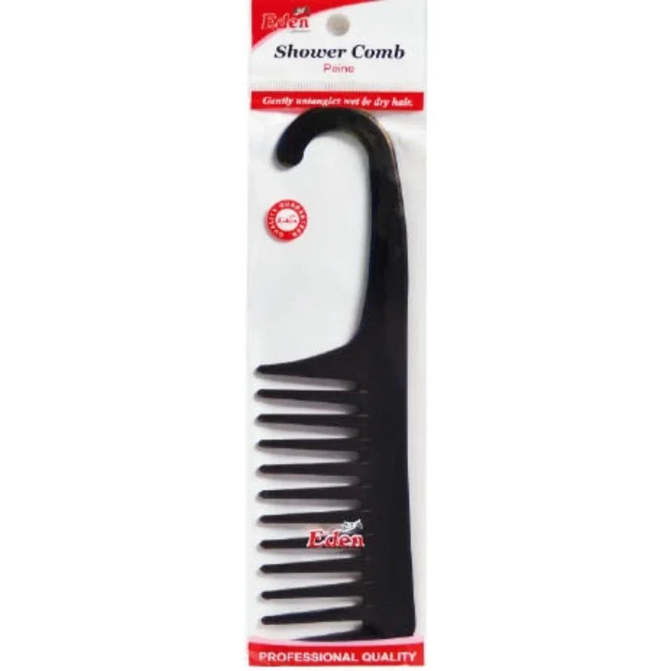 Eden Curved Handle Shower Comb – Black — CLIPRONS