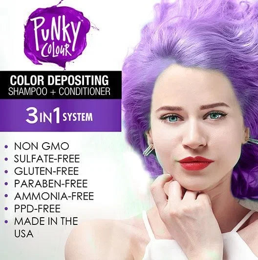 Punky 3-in-1 Color Depositing Shampoo-Conditioner Purpledacious — CLIPRONS