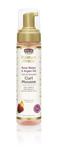 African Pride Moisture Miracle Rose Water & Argan Oil Curl Hair Mousse, Flexible Hold, Enhances Curls, Creates Wave Patterns, No Residue, Deep Moisture, Adds Shine, Strengthens & Protects Hair, 8.5 oz — CLIPRONS