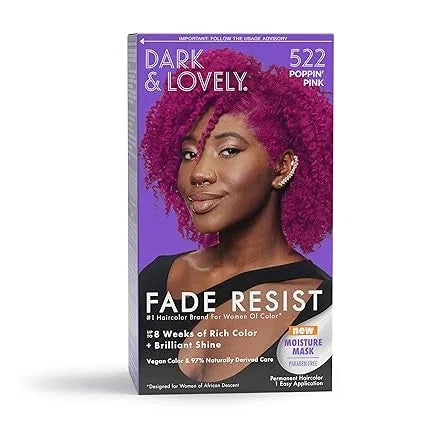 Softsheen-Carson Dark and Lovely Hair Dye, Fade Resist Hair Color with Conditioning Mask, Poppin Pink, 1 Kit — CLIPRONS