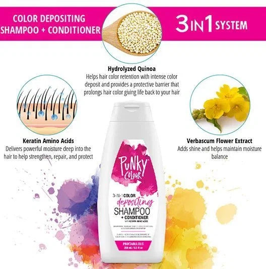Punky 3-in-1 Color Depositing Shampoo-Conditioner Pinktabulous — CLIPRONS