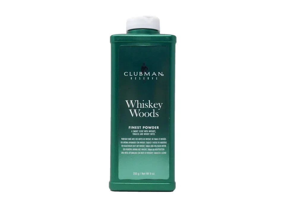 Clubman Reserve Whiskey Woods Talc Powder — CLIPRONS