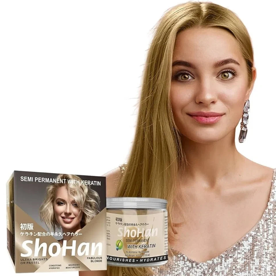 ShoHan Semi Permanent Hair Colour, Blonde Hair Colour with Keratin, Ammonia Free Hair Colour, No Peroxide, No PPD, No Resorcinol, No Parabens, Hair Highlighter Colour (Fabulous Blonde, Pack of 1) — CLIPRONS