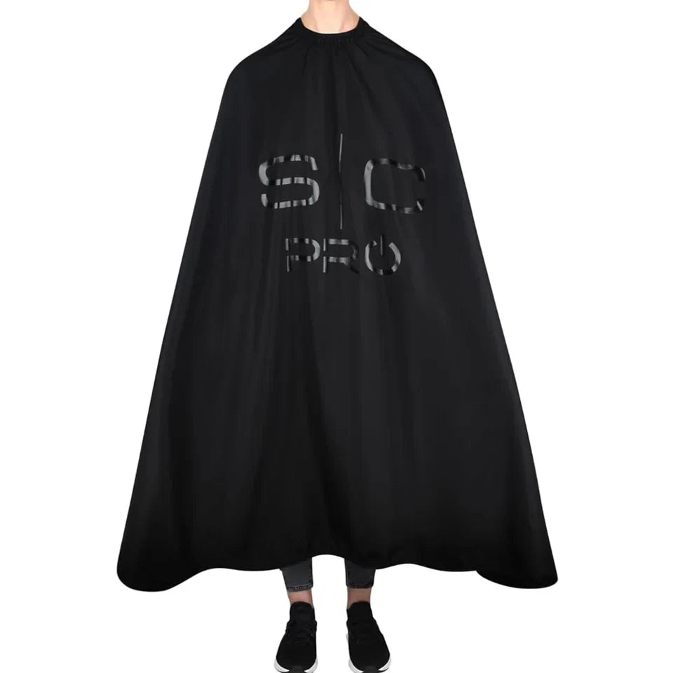 StyleCraft Waterproof Barber/Stylist Cape with Adjustable Closure - Black — CLIPRONS