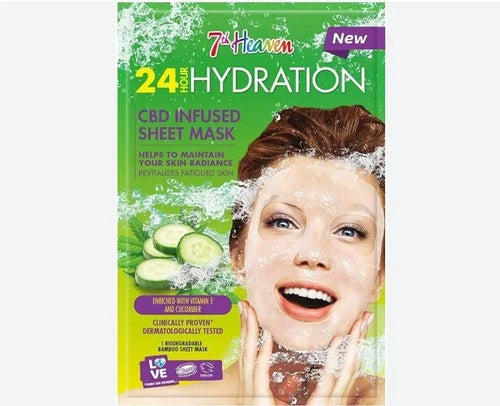 7th Heaven 24 Hour Hydration CBD Infused Bamboo Sheet Mask — CLIPRONS