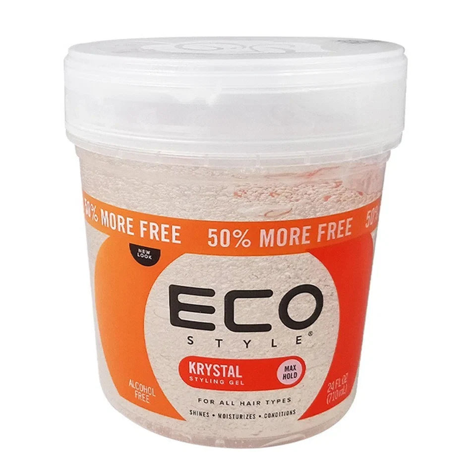 Eco Style Krystal Hair Styling Gel Alcohol Free Max Hold Body and Shine 24Oz (710ml) — CLIPRONS