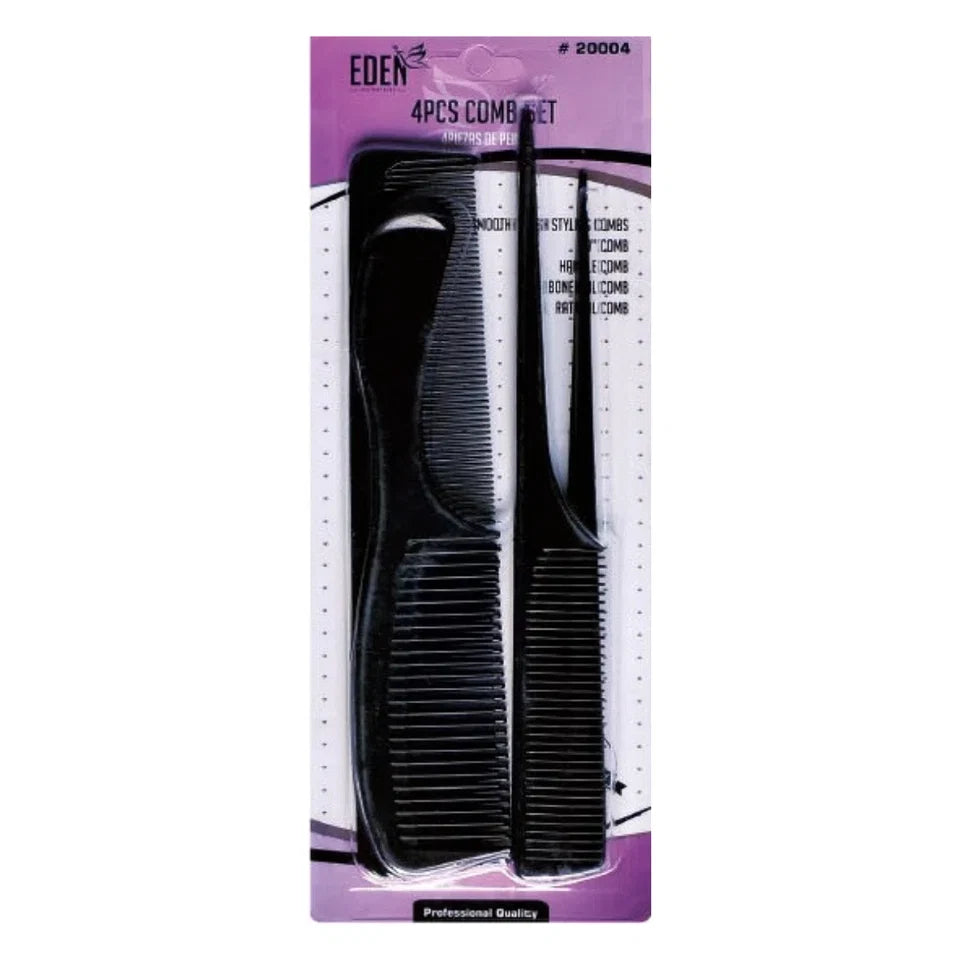 Eden 4-Piece Comb Set – Black — CLIPRONS