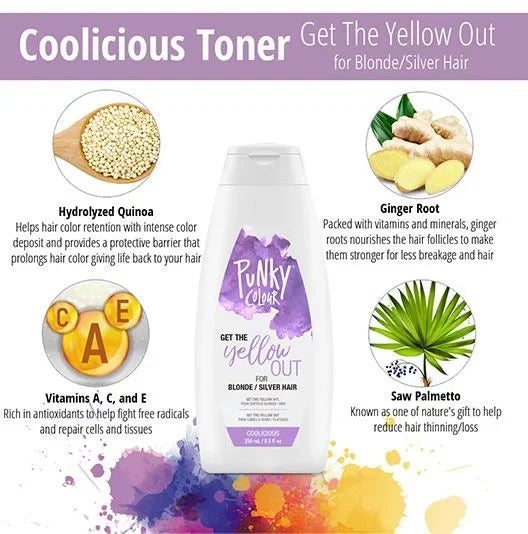 Punky Colour Get The Yellow Out Shampoo for Blonde/Silver Hair – Coolicious — CLIPRONS