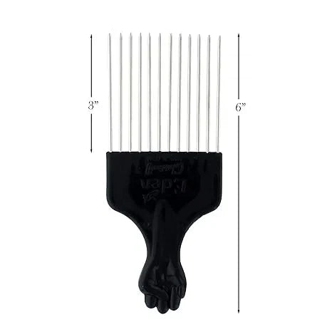 Classic Afro Hair Fan Pik Pick Metal Pins Fist, Lift, Styling, Professional Salon Quality (Medium) — CLIPRONS