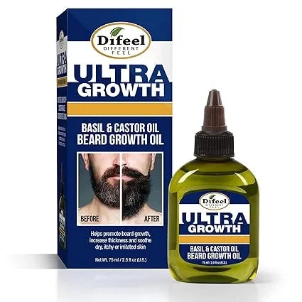 Difeel Men's Ultra Growth Basil & Castor Beard Oil - 74ml — CLIPRONS