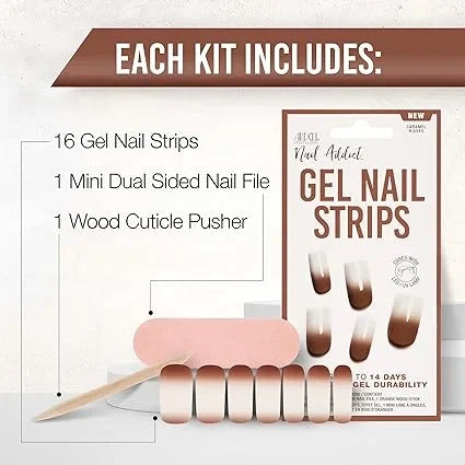 Ardell Nail Addict Gel Nail Strips Caramel Kisses — CLIPRONS