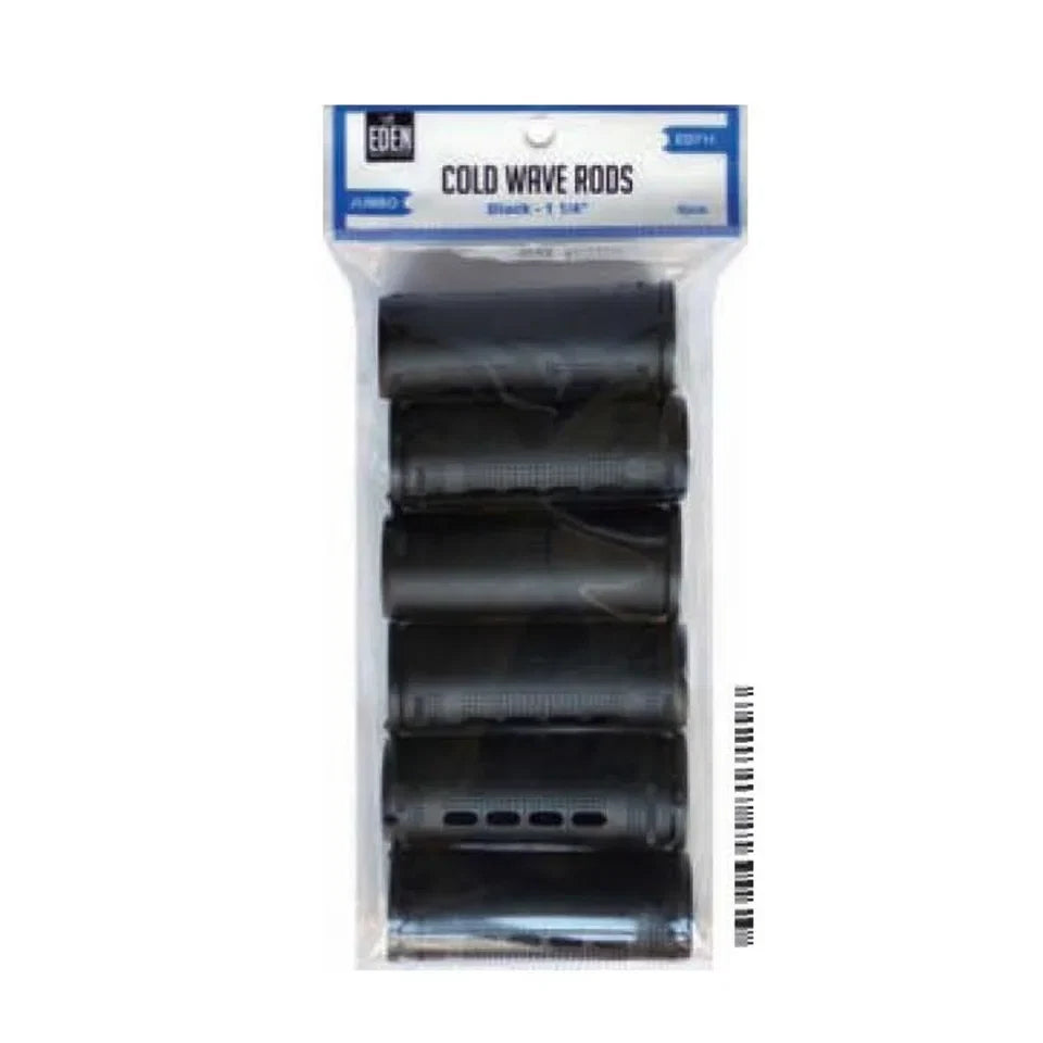 Eden 1" 6pcs Cold Wave Rods - Black — CLIPRONS