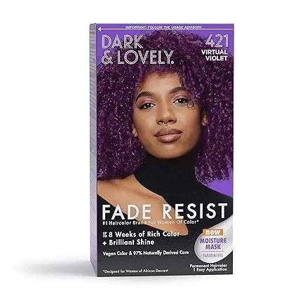 Softsheen-Carson Dark and Lovely Hair Dye, Fade Resist Hair Color with Conditioning Mask, Virtual Violet, 1 Kit — CLIPRONS