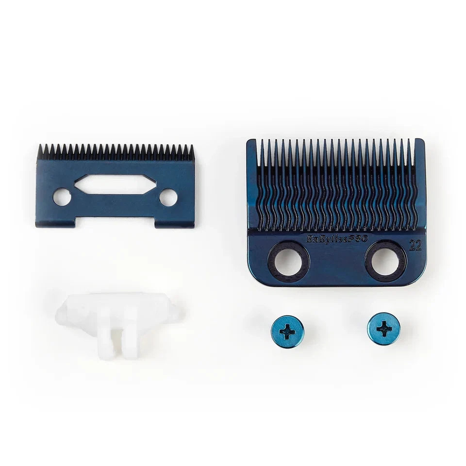 BaBylissPRO Precision Fade Blade Blue Titanium Metal-Injection Molded (MIM) (22 teeth) — CLIPRONS