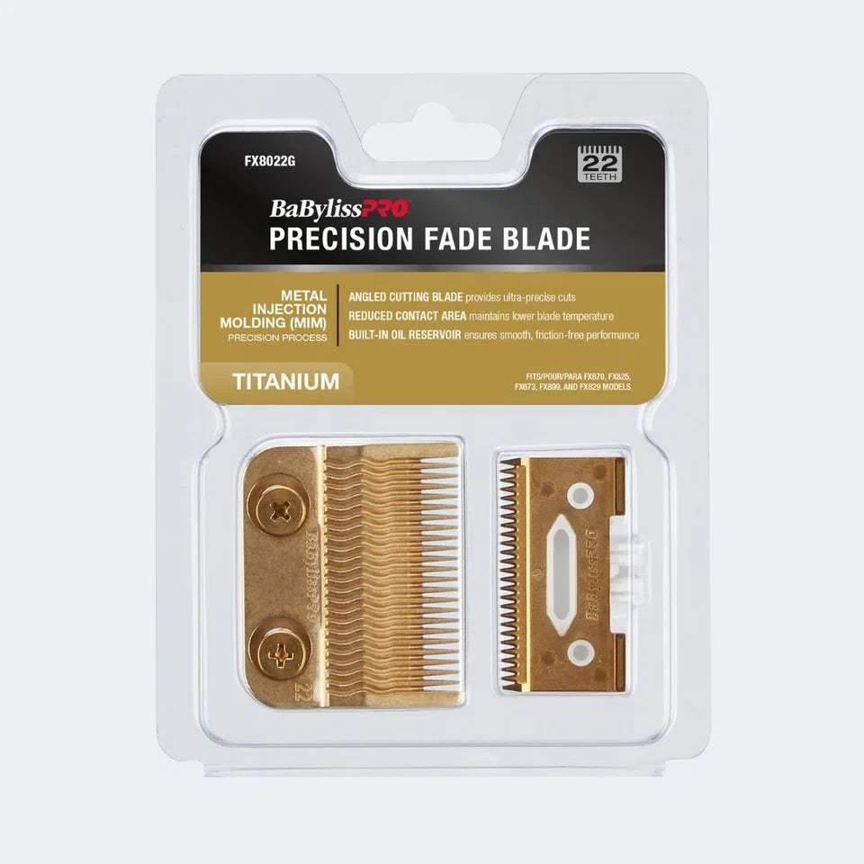 BaBylissPRO Gold Titanium Metal-Injection Molded (MIM) Precision Fade Blade — CLIPRONS