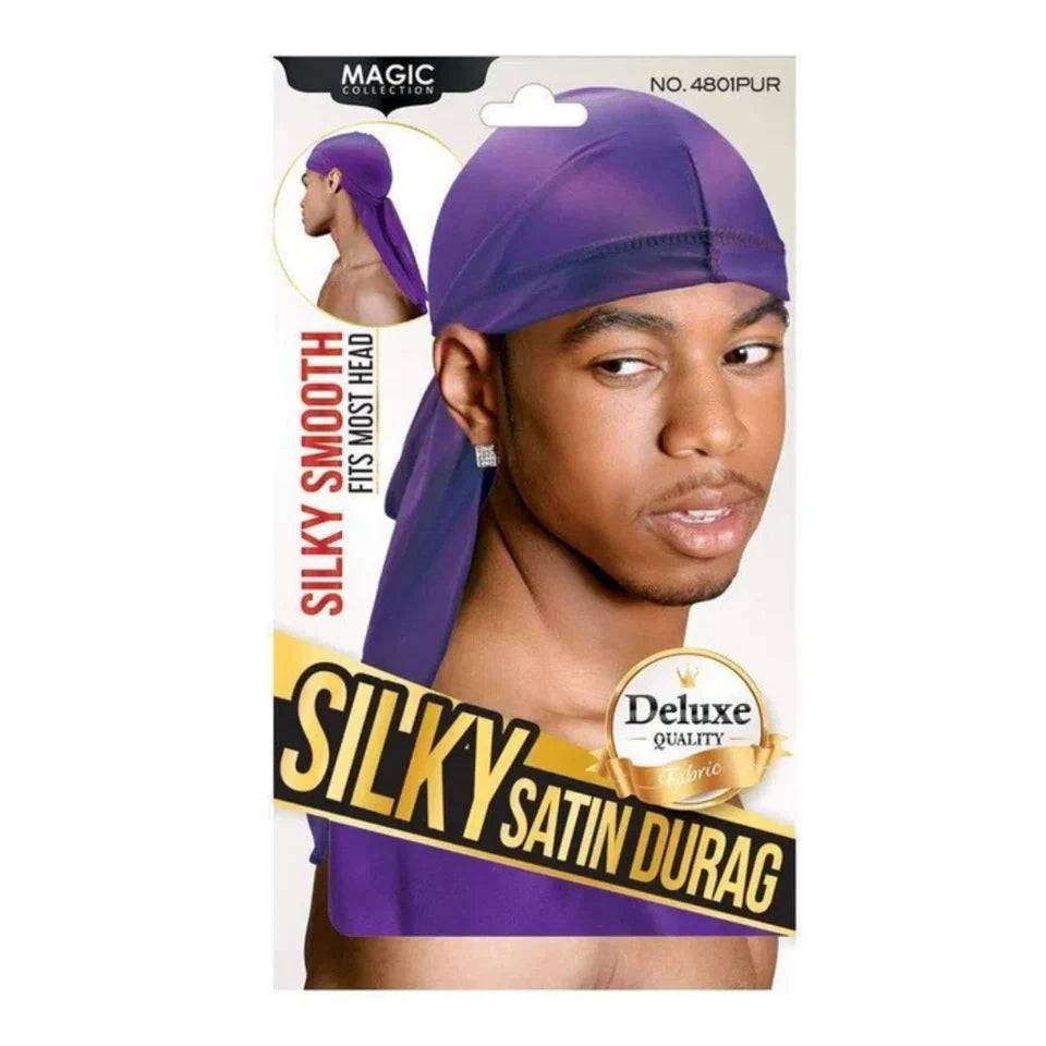 Magic Silky Satin Durag – Purple — CLIPRONS