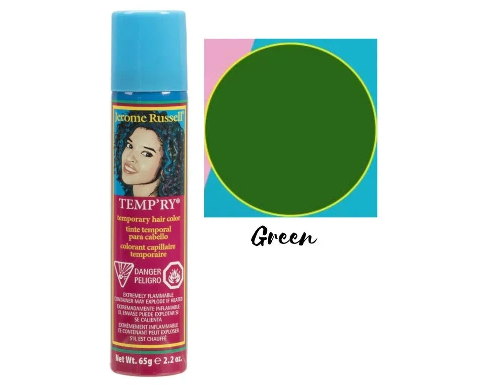 Jerome Russell Temp'ry Hair Color Spray Green — CLIPRONS