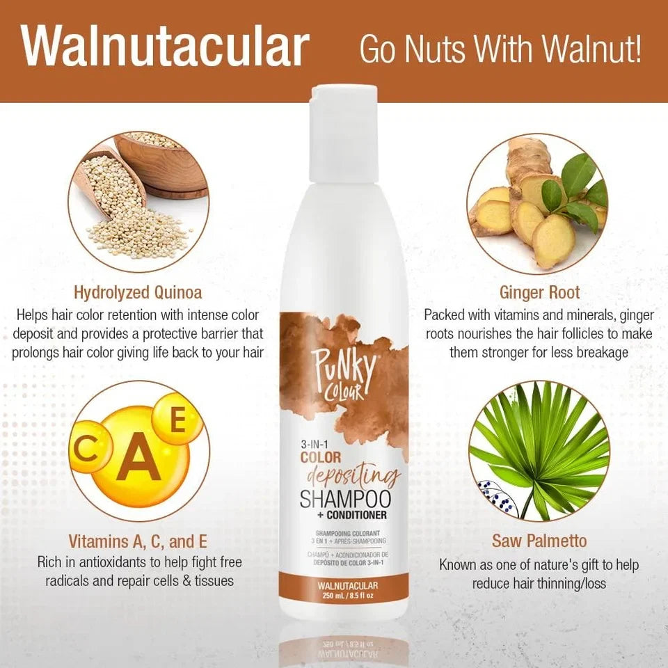 Punky 3-in-1 Color Depositing Shampoo + Conditioner Walnutacular — CLIPRONS