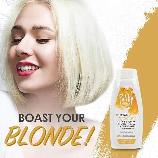 Punky 3-in-1 Color Depositing Shampoo-Conditioner Blondetastic — CLIPRONS