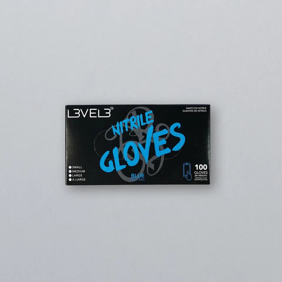 L3VEL3 Nitrile Gloves - Box of 100 Disposable Gloves - Medium - Blue — CLIPRONS