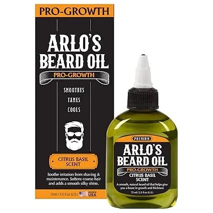 Arlo's Pro Growth Beard Oil - Citrus Basil 2.5 oz. - Promotes Beard Hair Growth — CLIPRONS