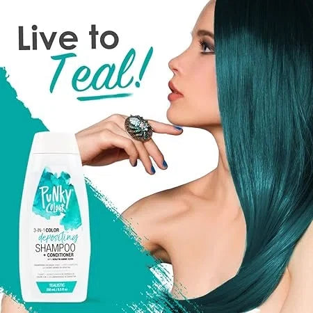 Punky 3-in-1 Color Depositing Shampoo,Conditioner Tealistic — CLIPRONS