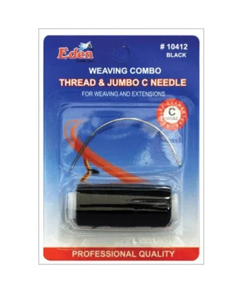 Eden Weaving Combo Thread & Jumbo C Needle - Black — CLIPRONS