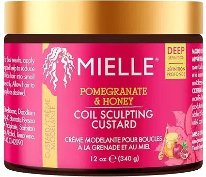 Mielle Pomegranate & Honey Sculpting Custard, Natural Styling Cream Plus Moisture, For Curl, Wave, & Coil Definition for Natural or Relaxed Type 4 Hair, 340 ml (Pack of 1) — CLIPRONS