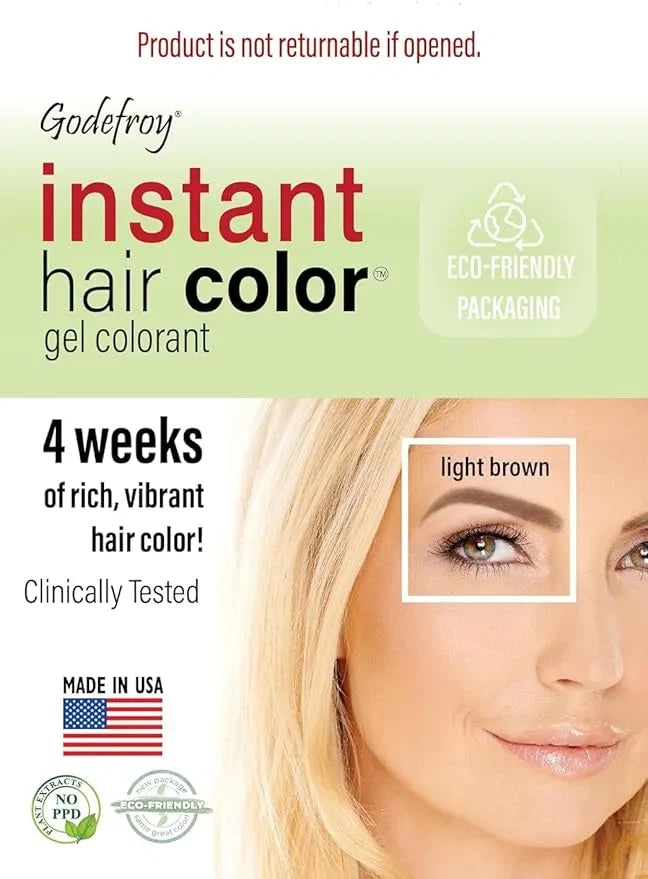 Godefroy, Instant Eyebrow Tint, Light Brown, 3 Application Kit — CLIPRONS