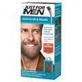 Just For Men Mustache & Beard, Beard Coloring for Gray Hair with Brush, with Keratin Biotin Aloe and Coconut Oil for Healthy Facial Hair - Medium Brown, M-35, Pack of 1 (Packaging May Vary) — CLIPRONS