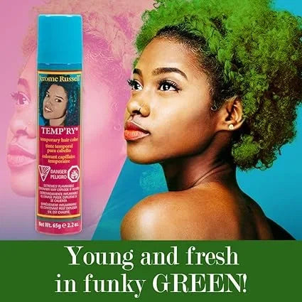 Jerome Russell Temp'ry Hair Color Spray Green — CLIPRONS