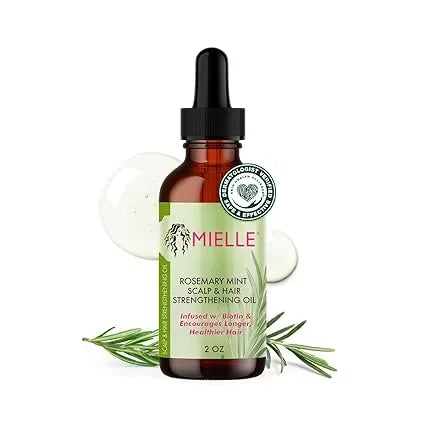 Mielle Organics Rosemary & Mint Hair Oil - Strengthening Biotin Oil Infused Frizzy & Damaged Hair Care - Split Ends & Dry Scalp Treatment to Support Longer, Healthier Strands, 2oz — CLIPRONS