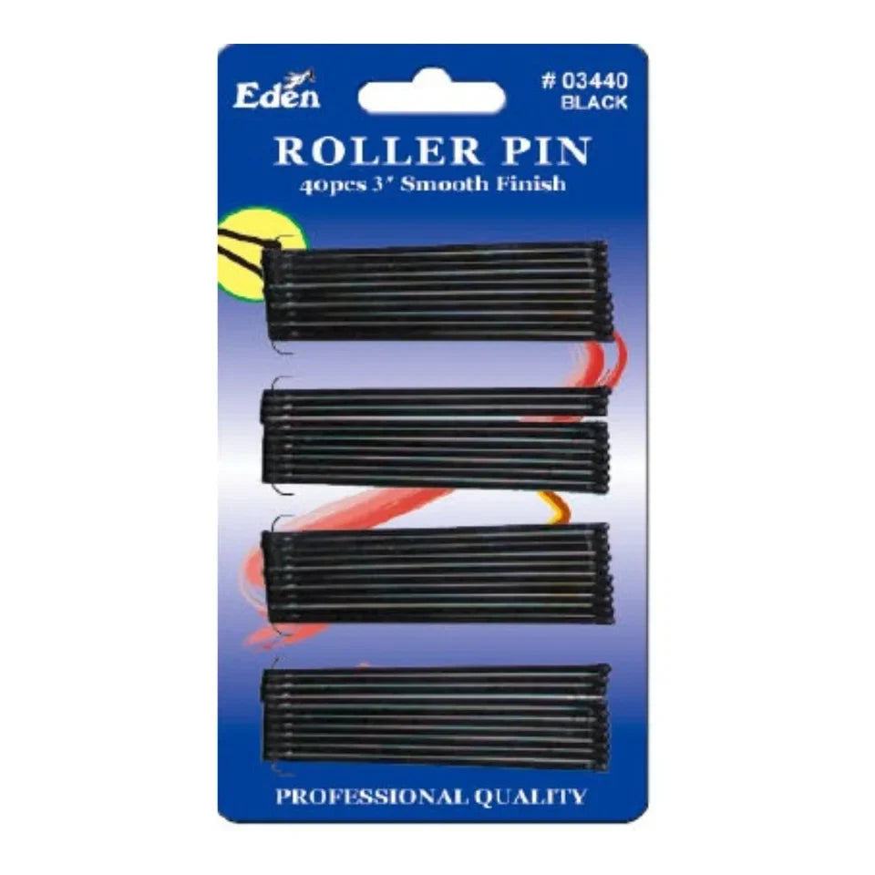 Eden Roller Pins – Black 40pcs, 3" — CLIPRONS