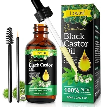 Jamaican Black Castor Oil - 100% Pure and Organic, Cold Pressed in Glass Bottles for Hair Growth, Eyebrow Nourishment, and Skin Hydration — CLIPRONS