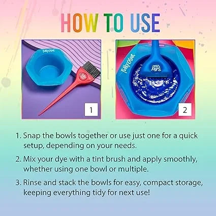Small Hair Coloring Dye Mixing Tint Bowls and Brush Kit Set of 7 — CLIPRONS