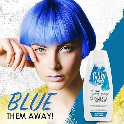 Punky 3-in-1 Color Depositing Shampoo-Conditioner Bluemania — CLIPRONS