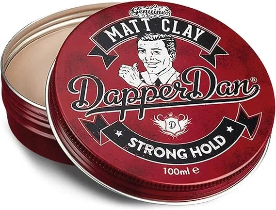 Dapper Dan Matt Clay, Strong Hold Matt Finish, Soft Clay, Easy Application, Mens Hair Styling Product, 1 x 100 ml — CLIPRONS