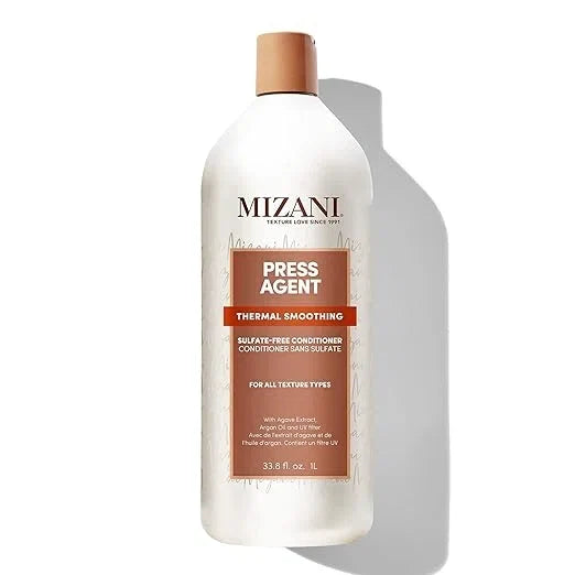Mizani Press Agent Sulfate-Free Conditioner - Detangles Hair For Heat Styling, Blowout & Silk Press and Seals Hair From Humidity, Thermal Smoothing With Argan Oil — CLIPRONS