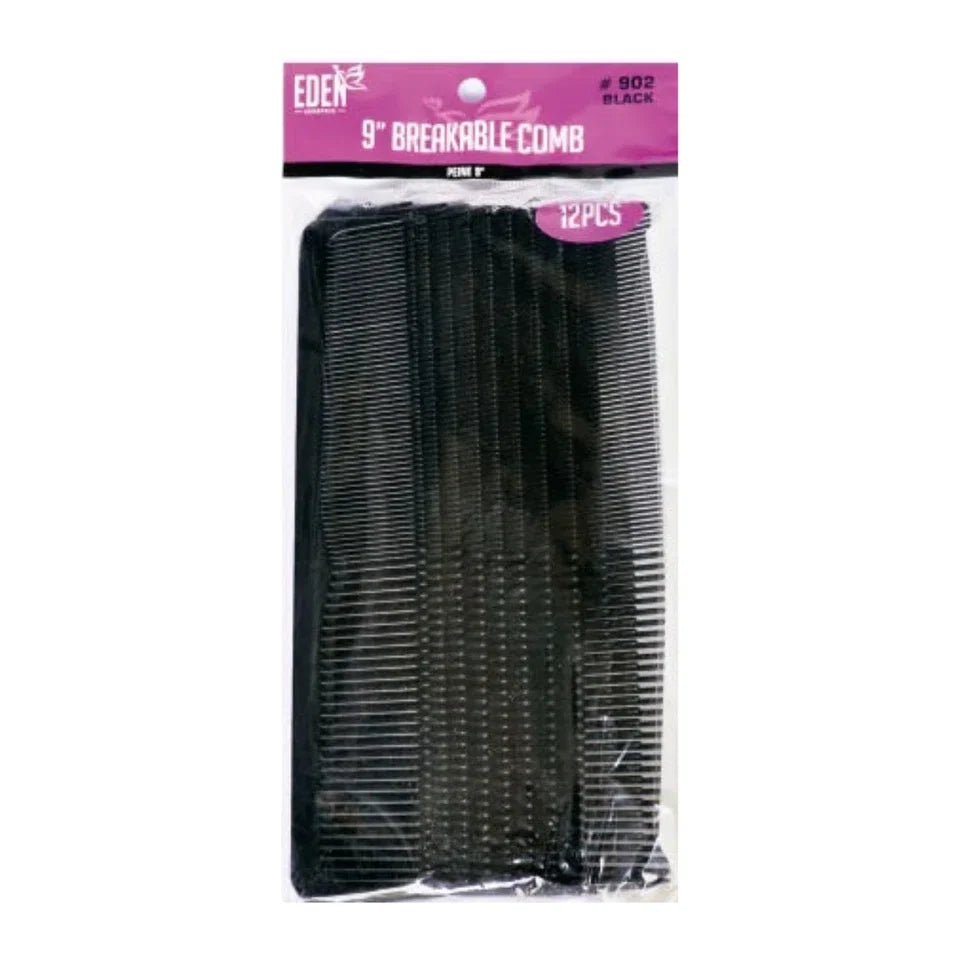 Eden 12pcs 9" Breakable Combs – Black — CLIPRONS