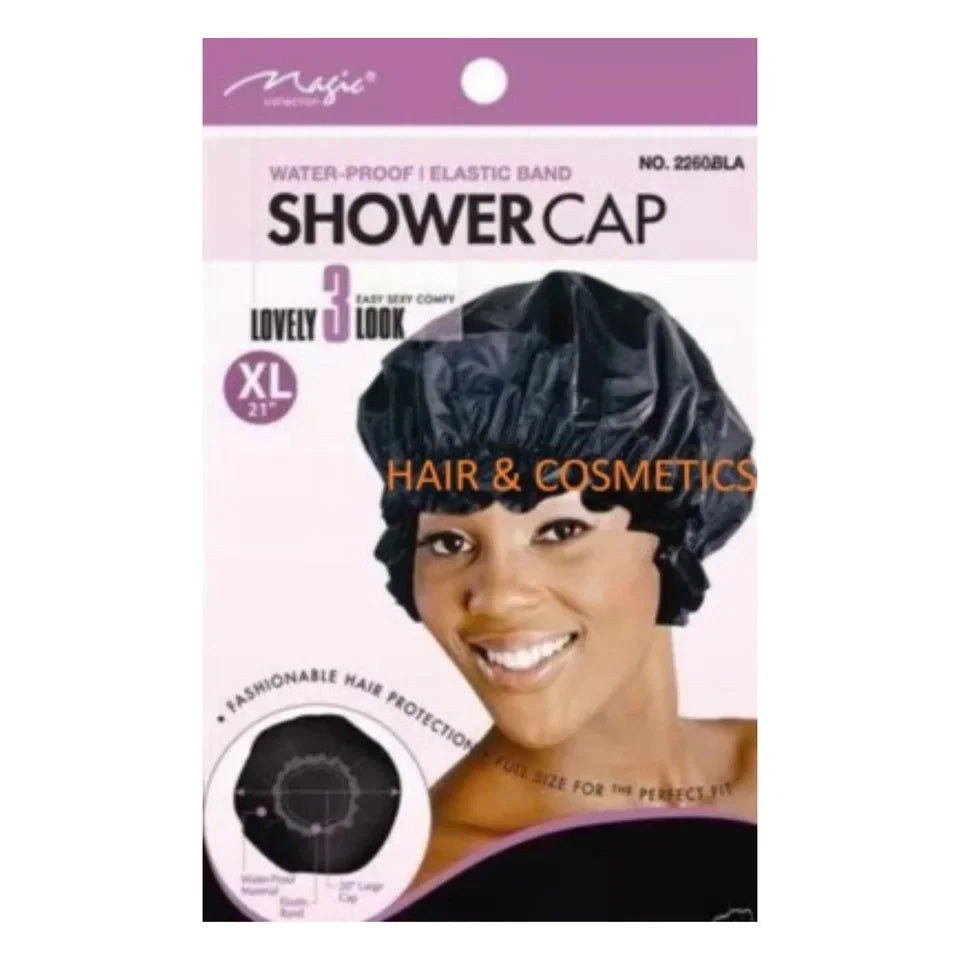 Magic Collection X-Large Elastic Band Shower Cap – Black — CLIPRONS