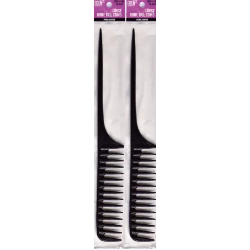 Eden Large Bone Tail Comb - Black — CLIPRONS