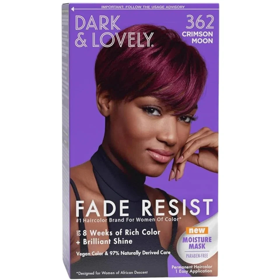 Dark & Lovely FADE RESIST Permanent Hair Color Dye Kit 362 Crimson Moon — CLIPRONS