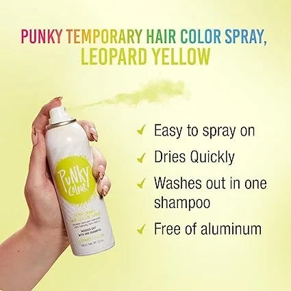 Punky Temporary Hair Color Spray Leopard Yellow — CLIPRONS